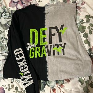 Wicked Musical Official Defy Gravity Split Tie Dye Long Sleeve Tshirt 2XL Unisex